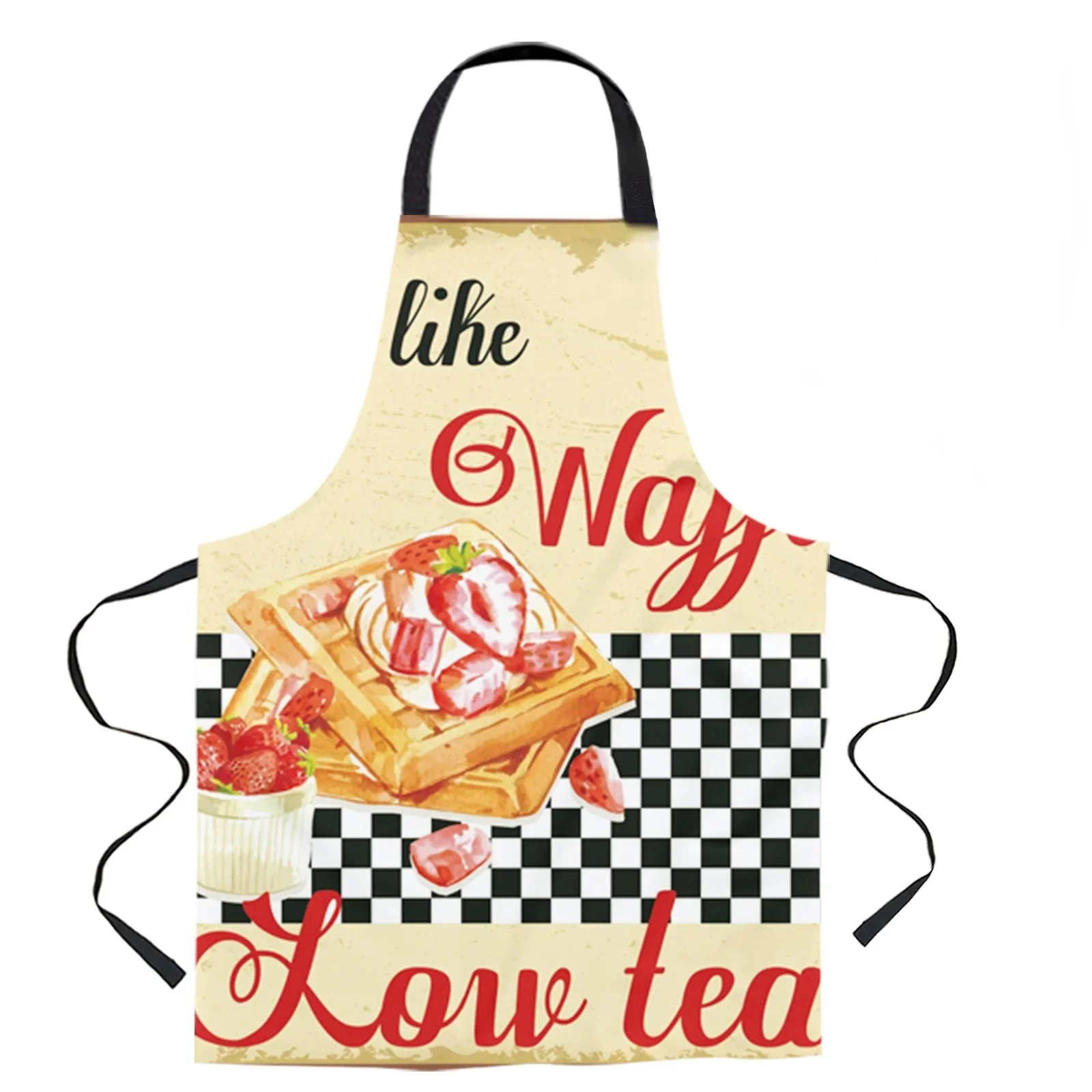 Fruit Strawberry Wood Grain Retro Apron Kitchen Home Cleaning Apron Haircut Apron Cooking Accessories Female Apron Delantal Chef
