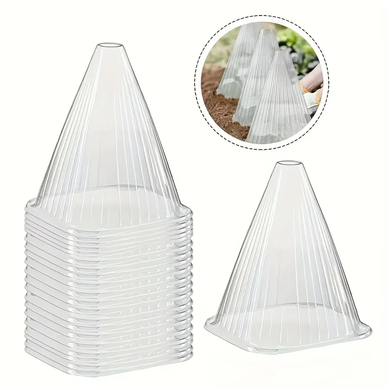 Heavy Reusable Clear Plastic Plant Protector Cloches Good Light Transmission,Breathable Mesh Garden Covers for Seedlings Plants