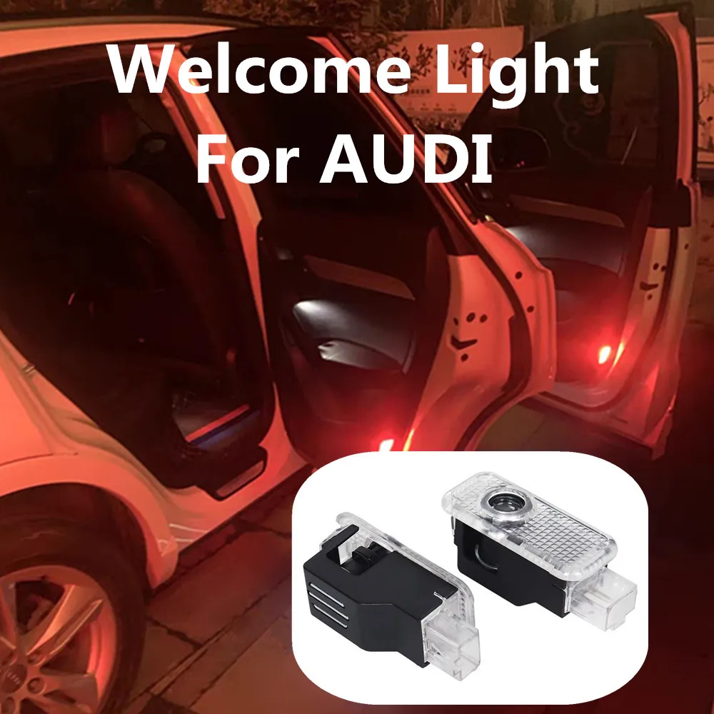 

2X For AUDI Q3 8U Q5 8R Q7 Q8 A1 A3 8P A4 A5 A6 A7 A8 TT Sportback LED Car Door Ghost Shadow Projector Welcome Light Accessories