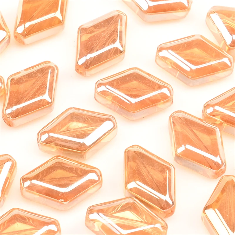 15mm Czech Glass Bicone Beads Electroplated Color Rhombic Crystal Beads Handmade Diy Crafts Pendant Rings Accessories