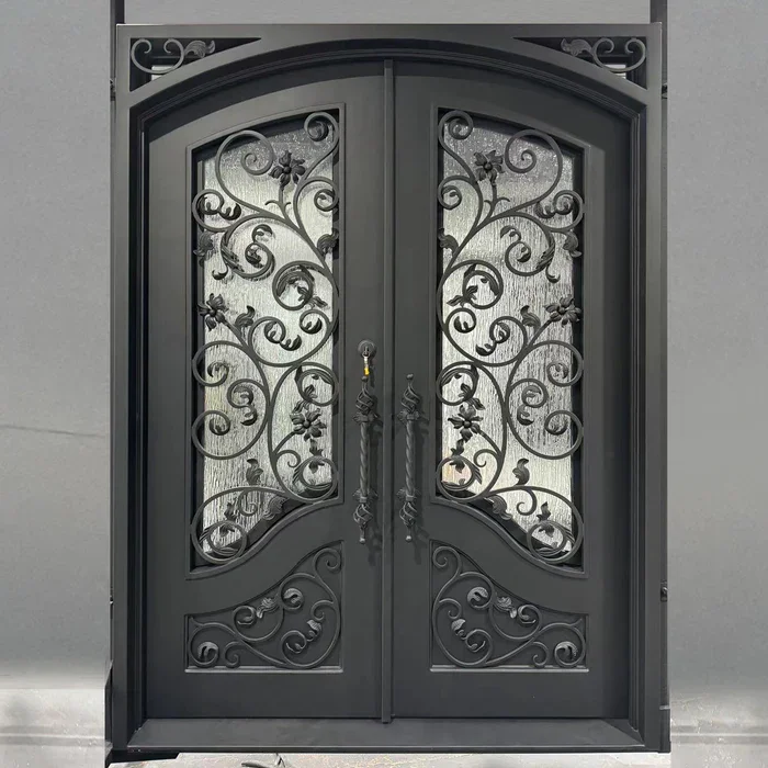 Custom Main Entrance Iron Door Wrought Iron Material Luxury Front Door Security Focus