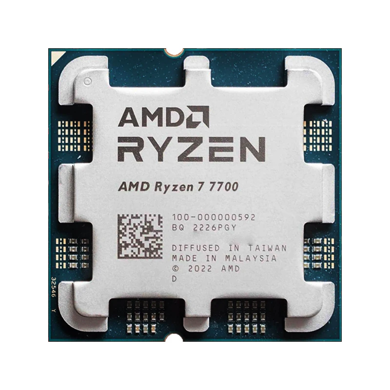 Processador amd ryzen 7 7700, 5.3ghz, 8 núcleos, 16 threads, l3 = 32mb, cache de jogo, 5nm, ddr5, soquete am5, cpu, gráficos integrados r7 7700, sem ventilador