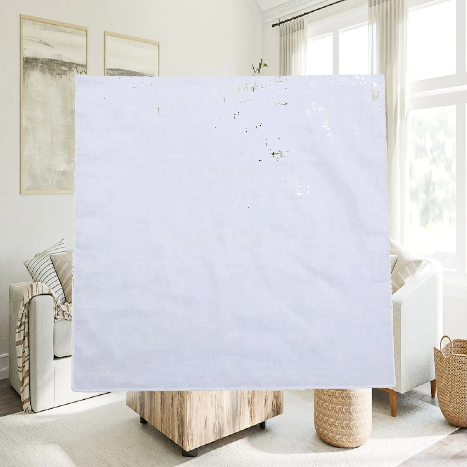 Washable White Cotton Hanky Neat Stitching Absorbent Quick Dry Square Towel for Men Women Suitable for Art Class Home or on the