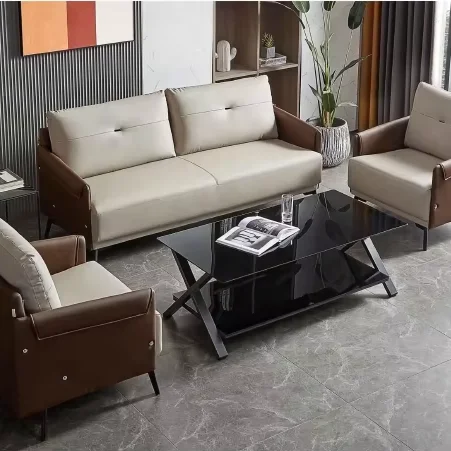 

Prima 2025 High-end Customized Soft Executive Office Sofa Coffee Table Set Reception Desk Set