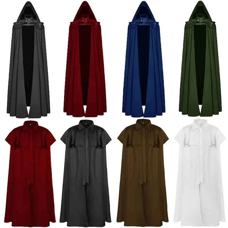 

Adult Halloween Cosplay Costume Black Wizard Robe Performance Clothes Death God Cloak Men's Fashion Polyester Material
