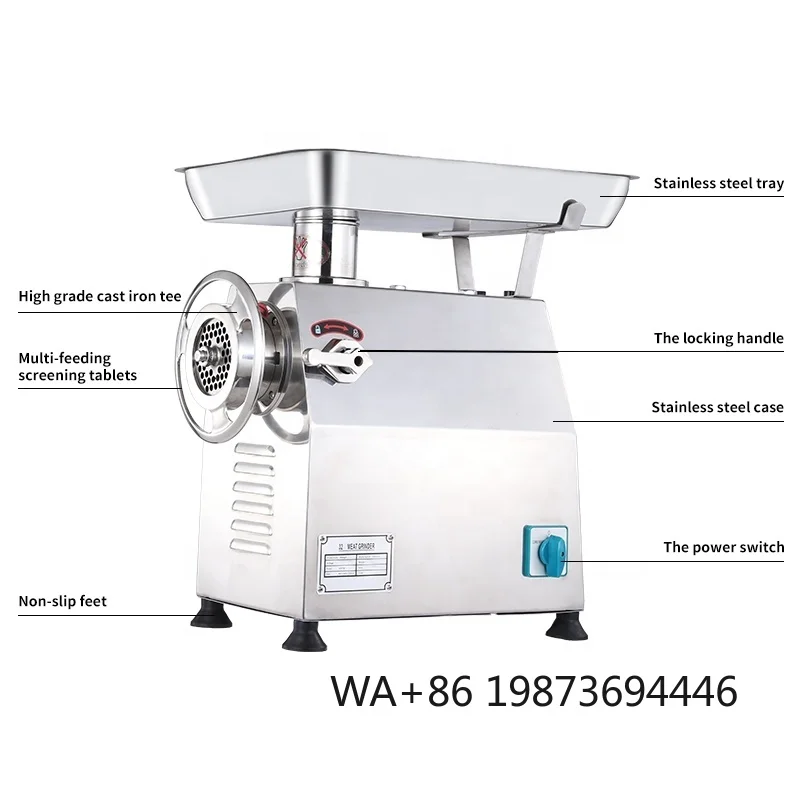 Commercial Electric Meat Grinder, Small Fast Stainless Steel Butcher Processing Machine