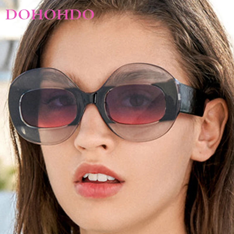 

Fashion Personality Oversized Oval Frame Women Sunglasses 2025 Brand Man Sunglass Drive Travel Outdoor Windproof Goggles UV400