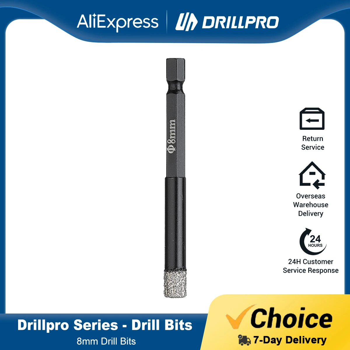 Drillpro 8mm Hexagonal Shank Brazed Dry Ceramic Tile Drill Bit Marble Granite Vitrified Tile Hole Opener Diamond Drill Bit Hole