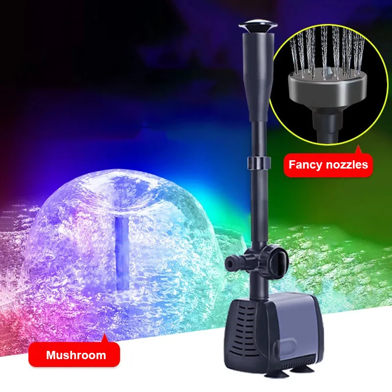 Outdoor Lamp Submersible Pumps Pool Fountain Pumps with Flashing LED Light Landscape Fountain Pump for Fish PondGarden Fish Pond