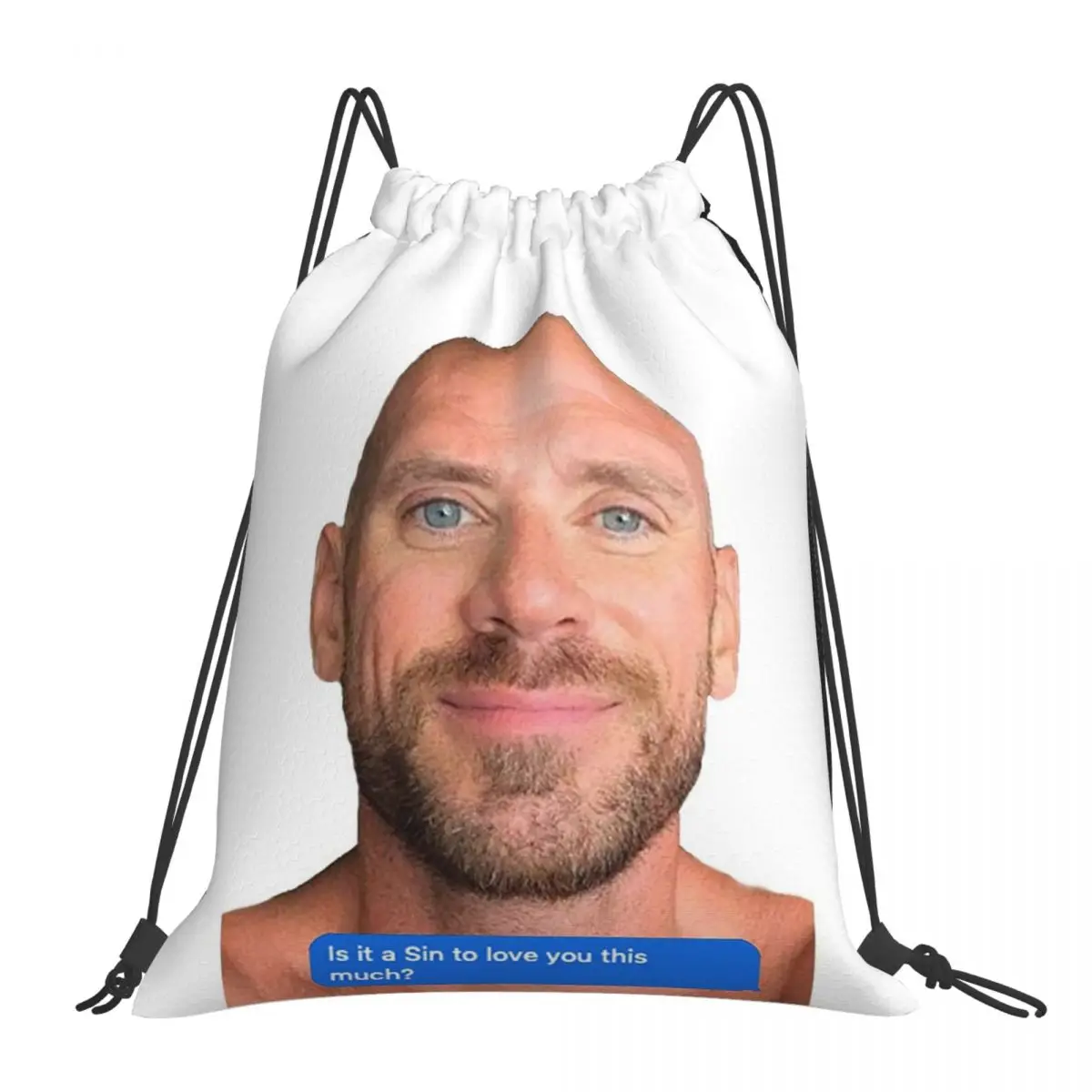 

Johnny Sins Flirty Text Bubble Backpacks Portable Drawstring Bags Drawstring Bundle Pocket Sports Bag Book Bag For Travel School