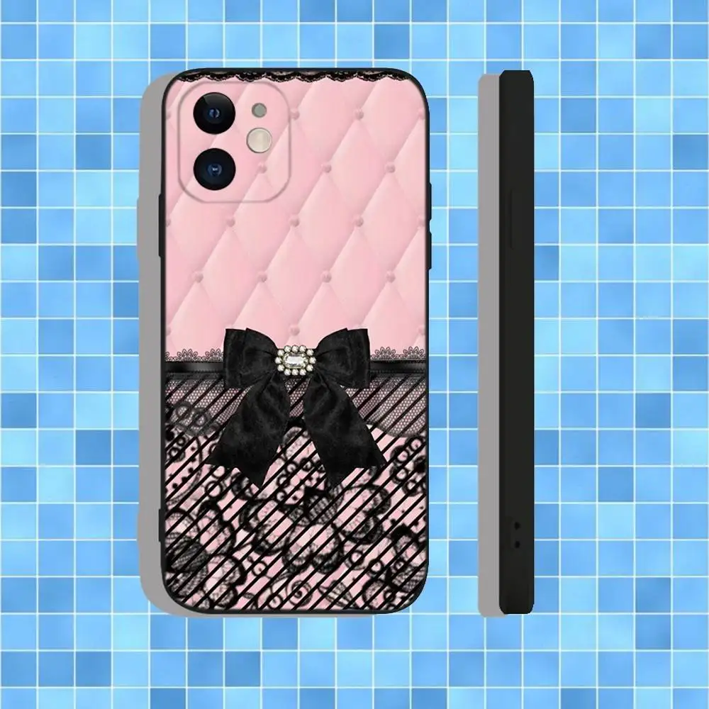 Lace Style Cool Girl Phone Case For iPhone 16,15,14,13,12,11,Pro,Max,Plus,X,XS,XR,SE,8,7,Mini,Soft Silicone Black Case - Image 6