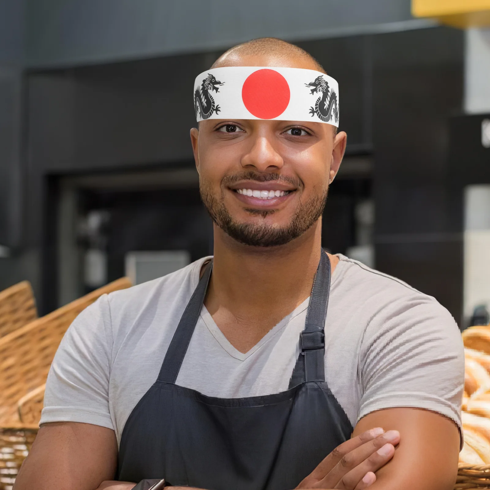 

3Pcs Wide Headband Japanese Ninja Print Karate Training Chef Accessory Stylish Versatile Easy Care Party Cosplay