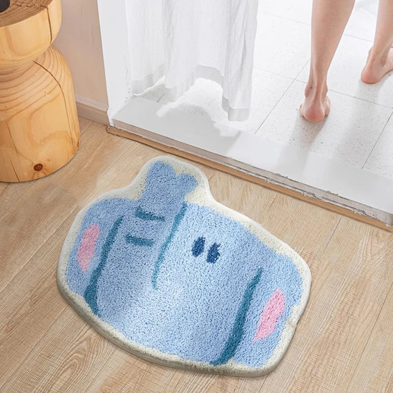 Tufting Cartoon Animal Bathroom Mat Elephant Crocodile Carpet Bathmat Rug Floor Pad Doormat Kawaii Home Room Nursery Decor