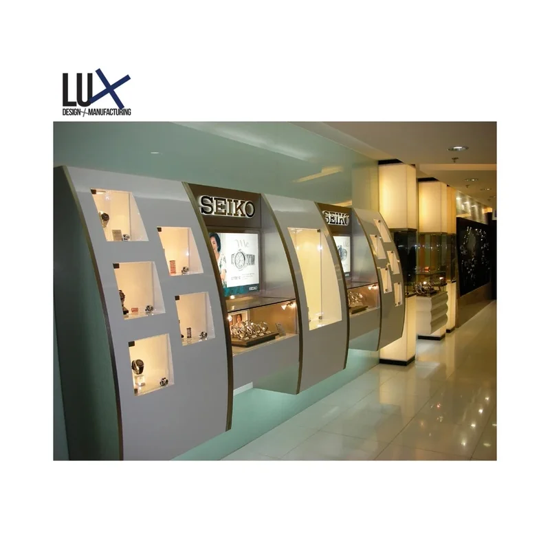 custom.Design Modern Luxury Commercial Sectional Watch Display Cabinet Metal/Wood/Glass High-End Store Display Stand Retail