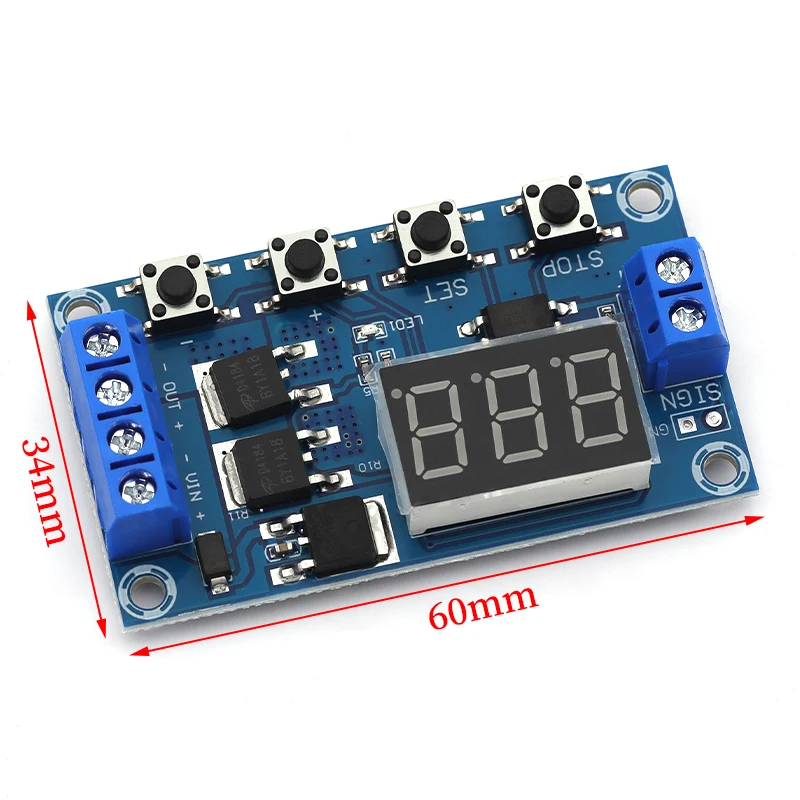 DC 5V ~ 36V Dual MOS LED Digital Time Delay Relay Trigger Cycle Timer Delay Switch Circuit Board Timing Control Module DIY
