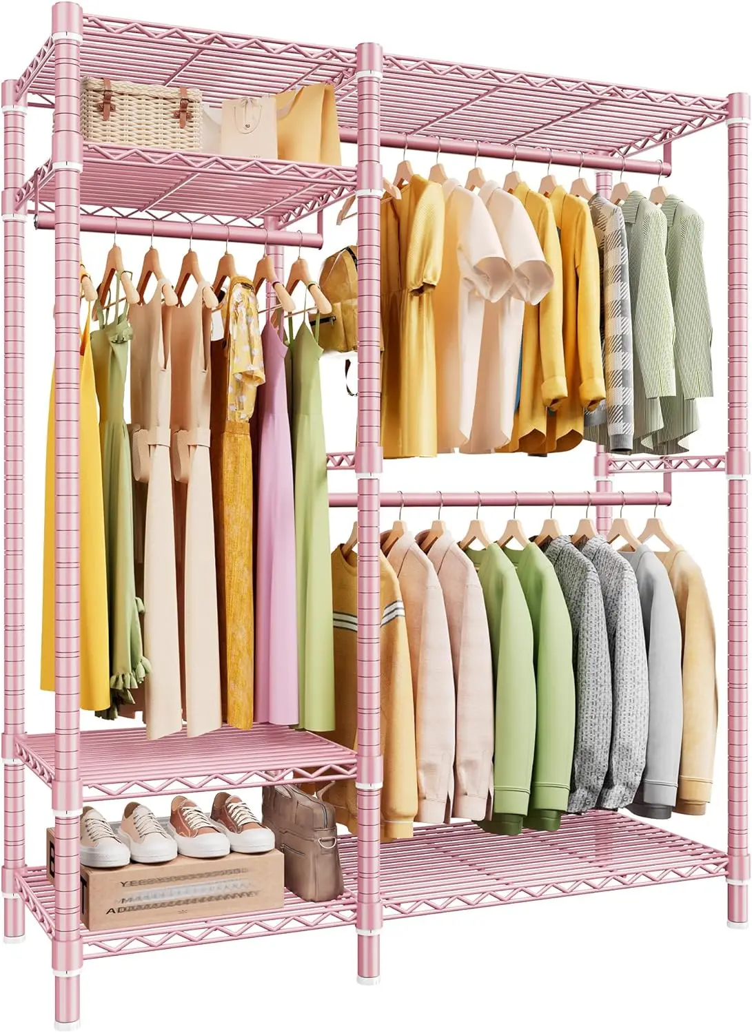 

Clothes Rack Heavy Duty Loads 780LBS Clothing Racks for Hanging Clothes Adjustable Metal Garment Rack, 45.5" W x 77" H x
