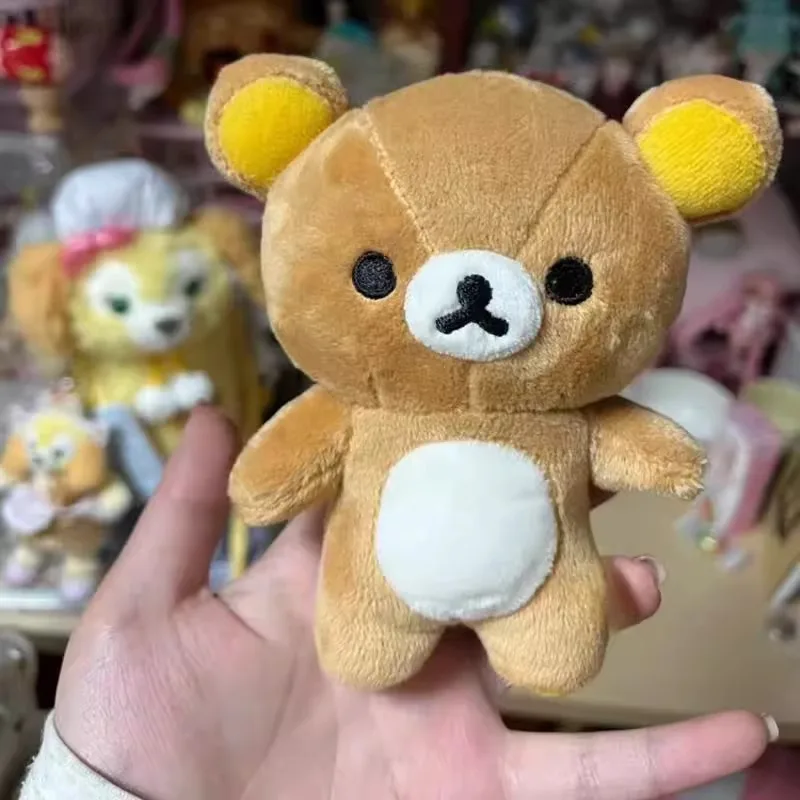 

12cm Kawaii Rilakkuma Plush Toy Keychain Cartoon Anime Mini Doll Brown White Bear Stuffed Animals Plush Toy Birthday Girl Gifts