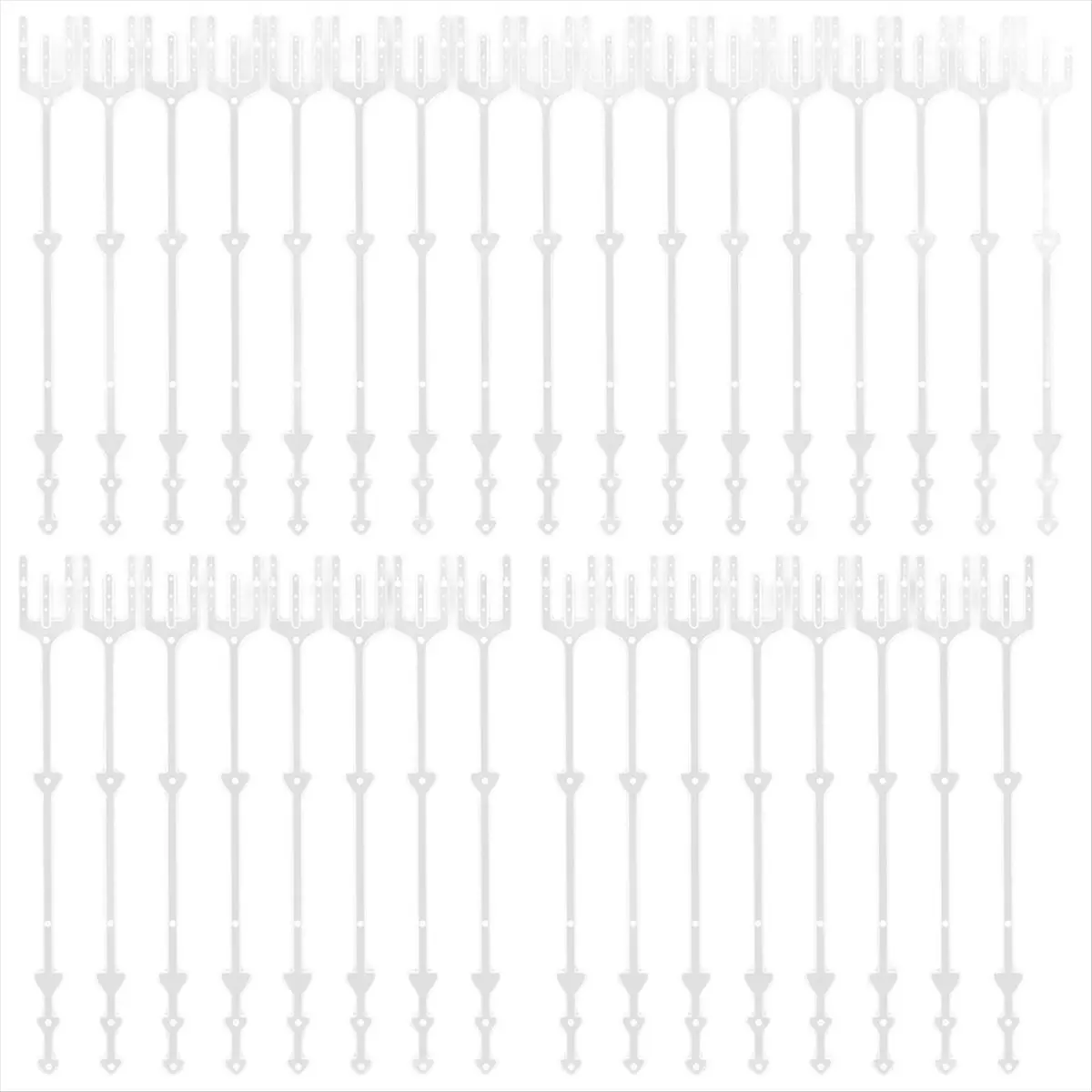 REST 50 Pcs Floral Picks Card Holder Stick 9.4 Inch Picture Pick Flower Place Straight Head Clips Clear Plastic Fork