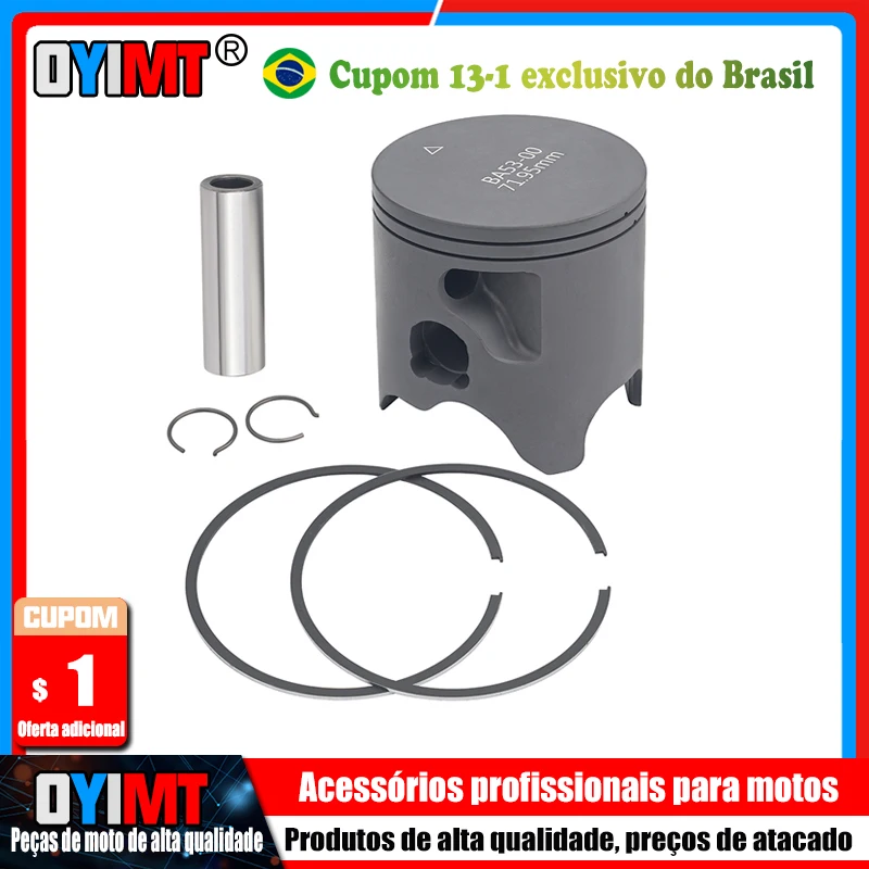 Anel de Pistão para Motocicleta com Diâmetro de 71,95mm para TE TC WR MXC SXF XC-E XCW EC MR 300 Beta RR Xtrainer 300 GasGas EC300 Rieju MR300