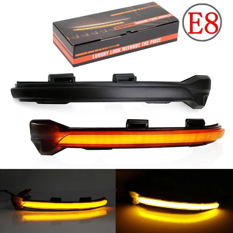 2pcs Rear View Mirror Turn Signal for Volkswagen Golf 7 MK7 GTI Smoked Dynamic Turn Signal for Volkswagen Rline Sportsvan