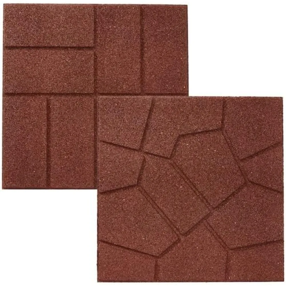 Telha de pavimenta de borracha dupla face Rubberific - 16" X 16" X 3/4" (24 telhas)