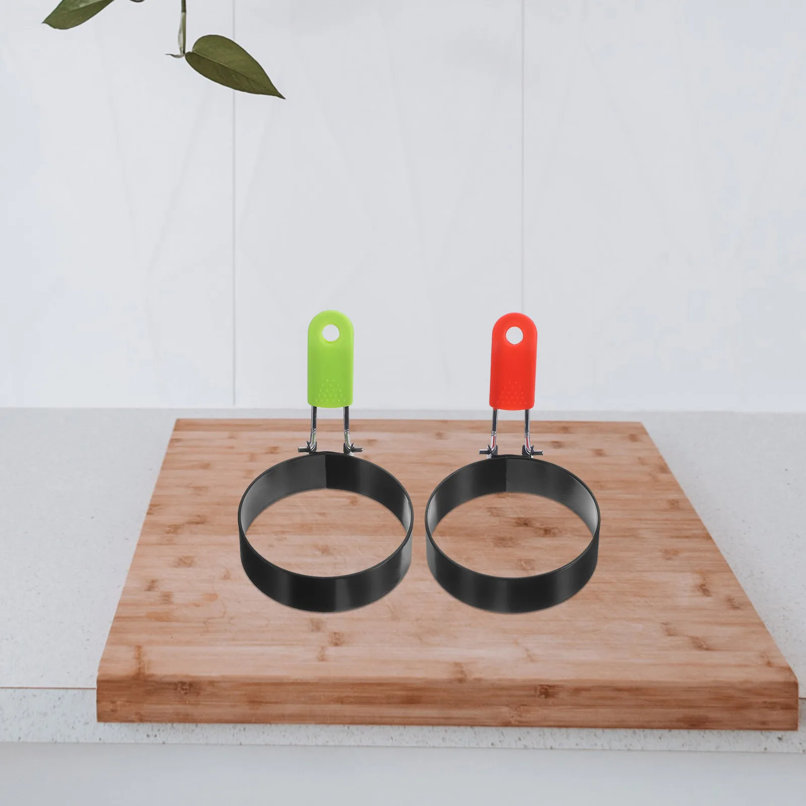 

2pcs Egg Circle Mold Non-stick Round Silicone Kitchen Tools DIY Frying Egg Ring Pancake Maker Reusable Easy Clean