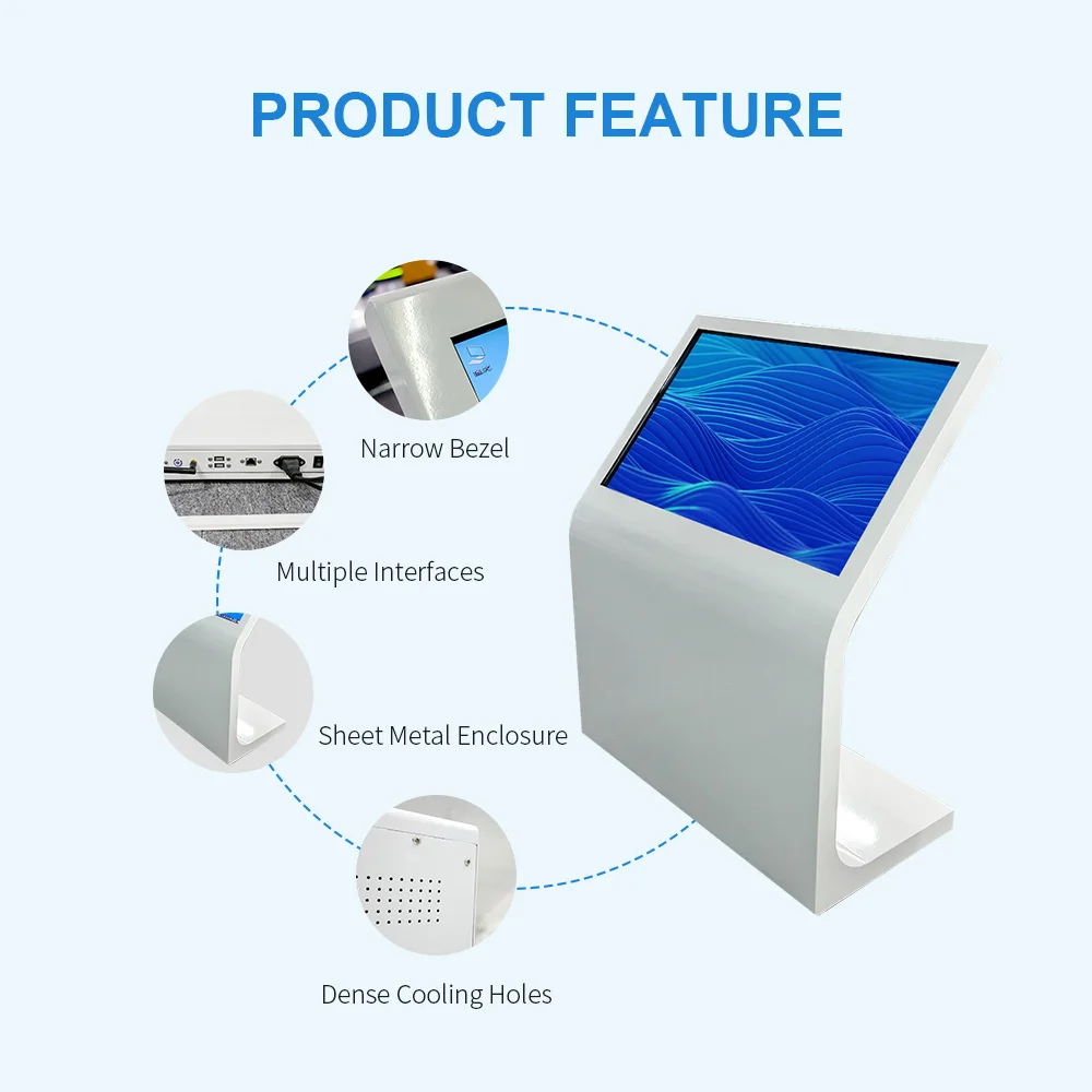 49 Inch Touch Screen Kiosk U Shape Totem Display Interactive Screen Network Wifi Interactive Information Inquiry Screen  Display