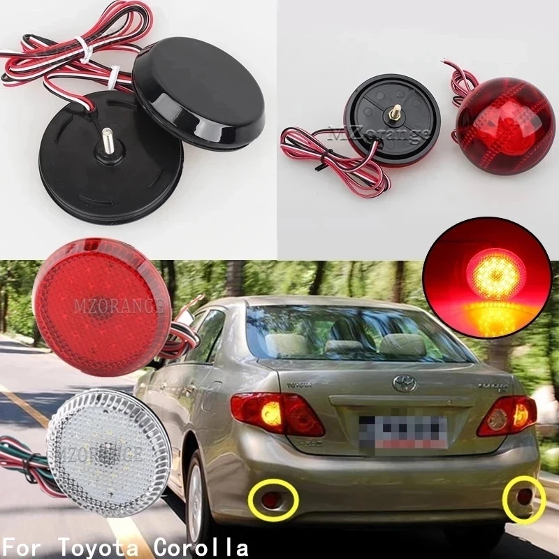 

2Pcs LED Brake Stop Warning Lamp For Nissan/Qashqai/Trail For Toyota/Corolla Tail Rear Bumper Reflector Fog Lights Super Bright