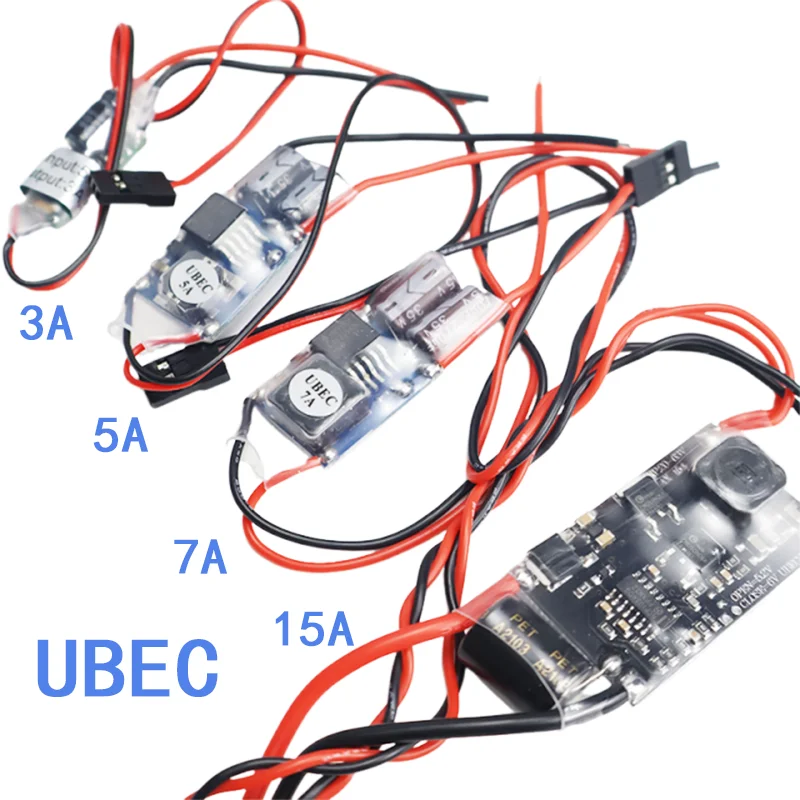 RC FPV UBEC BEC 5V 3A 5A 7A 15A 5V/3A/5A/7A/15A Lowest RF Noise BEC Full Shielding Antijamming Switching Regulator Parts DIY