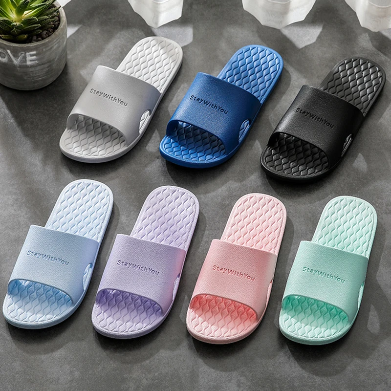 Unisex Women Men  Fashion Slippers EVA Soft Sole Summer Beach Sandals Couples Casual Flip Flop Shoes Bathroom Slides New