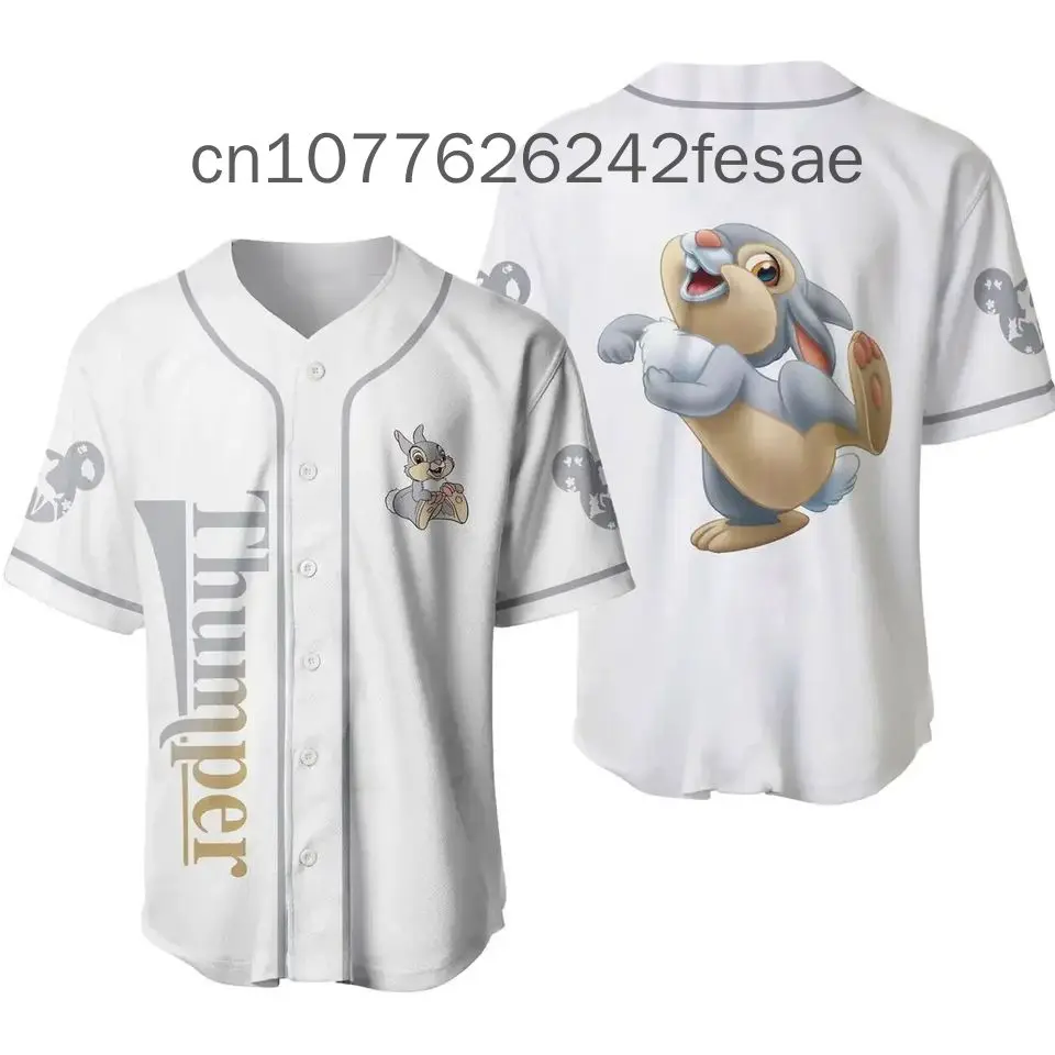 2024 New Thumper Rabbit Bambi Gray Black Beigei Patterns Disney Baseball Jersey