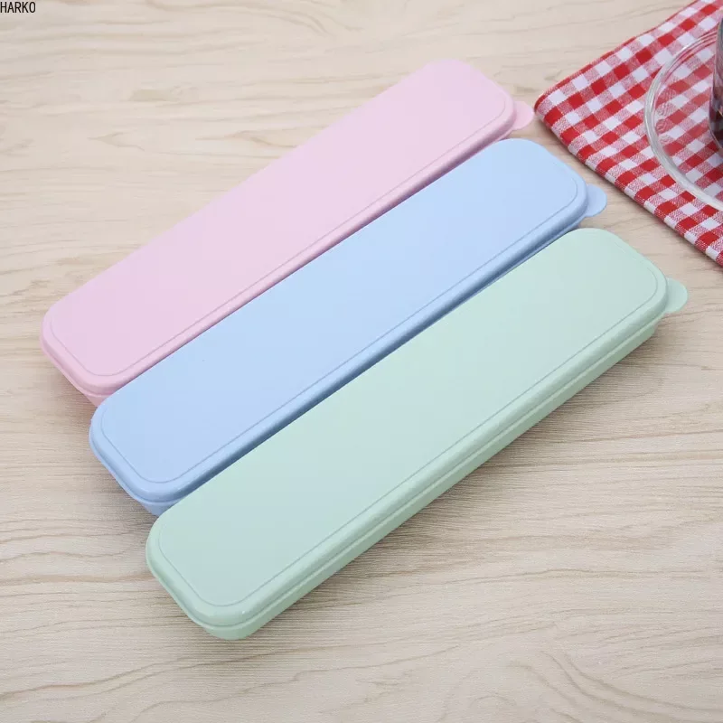 Universal Portable PP Travel Tableware Storage Box Case Food Grade Dinnerware Kitchen Fork Spoon Box For Kid School Cutlery