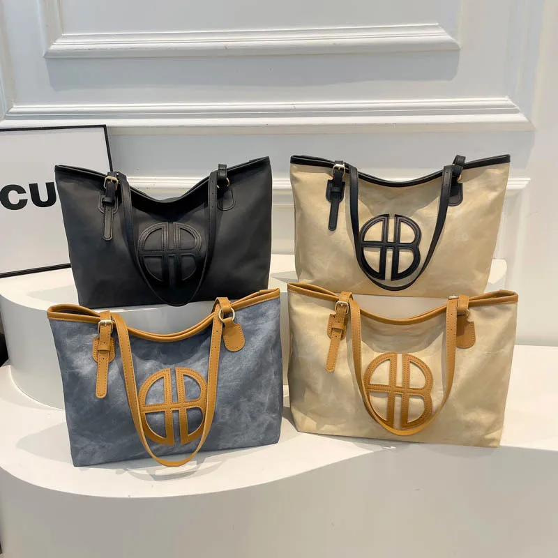 

2026 Trendy Retro Large Capacity Fashionable Stylish Patchwork Unique Underarm Tote Shoulder Bag for Women