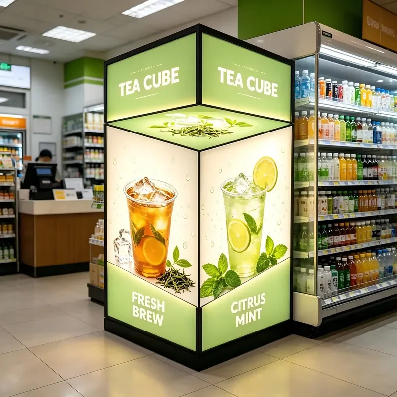 Customized printed aluminum frame rotating hanging environmental protection advertising light box high brightness full color