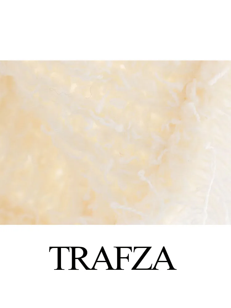 TRAFZA-تنورة نسائية أنيقة محبوكة ، خصر عالي المرونة ، أحادي اللون ، نحيف ، نحيل ، ورك ، حافة ملفوفة خشنة ، أنثى ، صيف