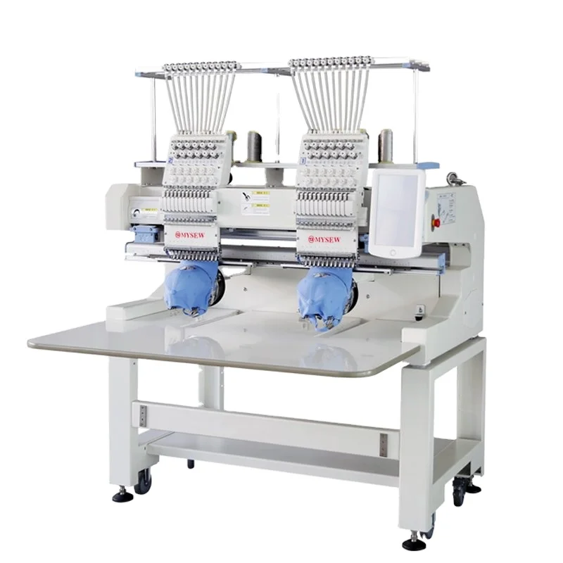 MYSEW MBC-1502 Industrial Automatic High Speed Flat Cap Garment Computerized 15   Double Head Embroidery Machine for Sale