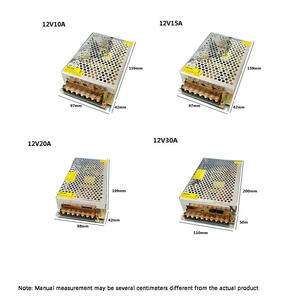 AC85-265V to 12 volt power supply 1A 2A 3A 5A 15A 20A 30A 40A 50A Driver for leds  Power Supply Adapter Lighting transformer