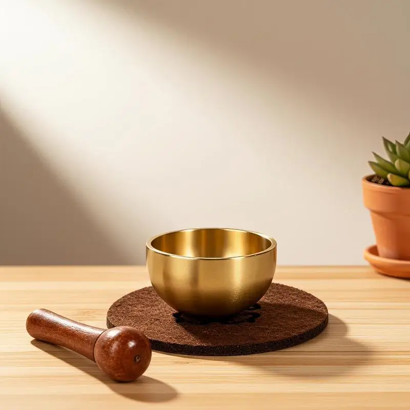 Mini-Messingschale für Gesang, Traditionelle Beruhigende Klangschale für Tägliche Achtsamkeitspraxis, Meditation und Angstlinderung – Detail 4