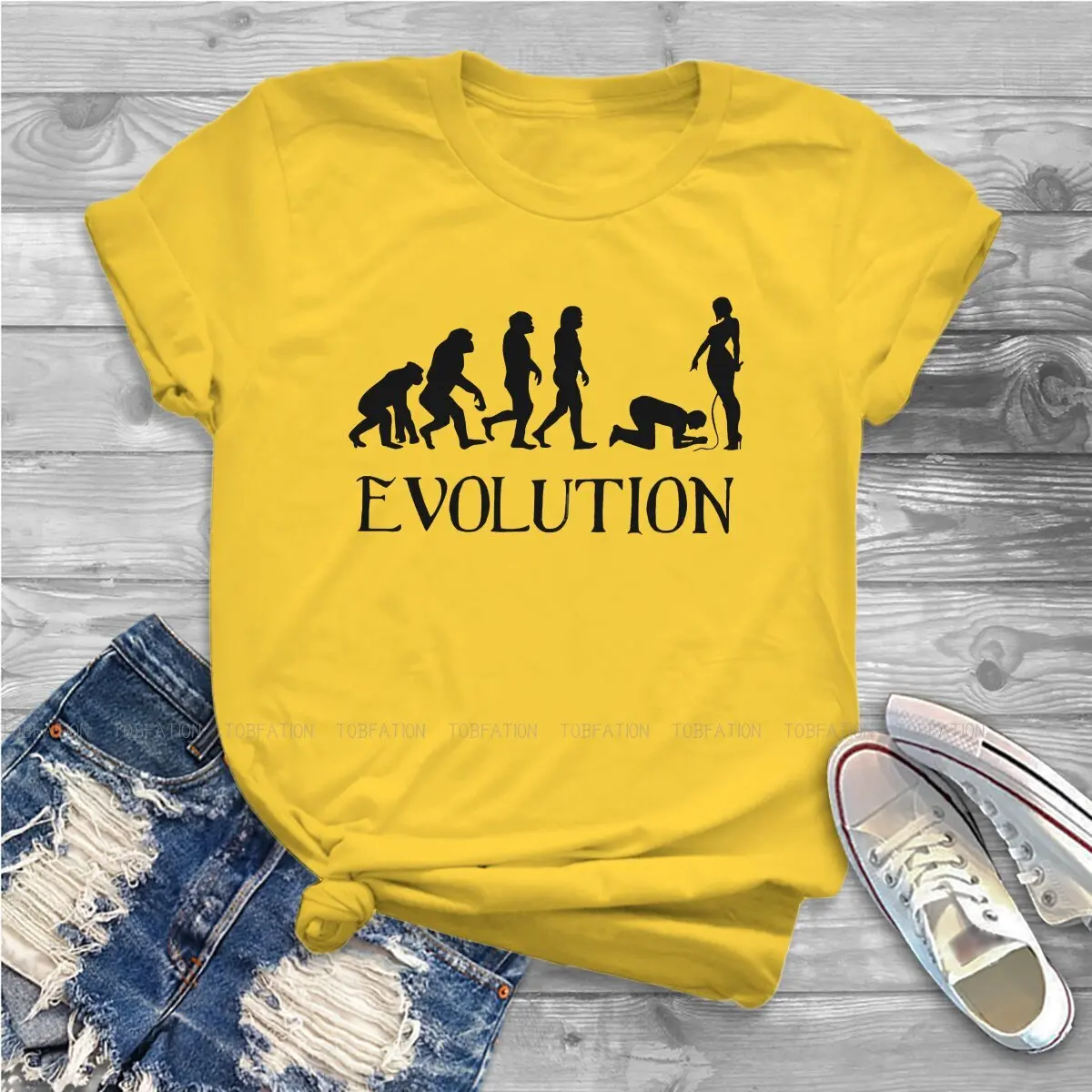 Femdom Evolution Fitted Scoop  Casual TShirt BDSM Bondage Discipline Dominance Submission Sadism Masochism T Shirt Women