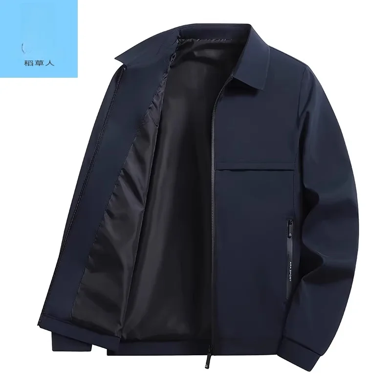 

Свободный крой, повседневная одежда для мужчин, весна-осень, новинка, с откидным воротником, деловая повседневная модная верхняя одежда для толстых мужчин, мексиканская/рис, ст...