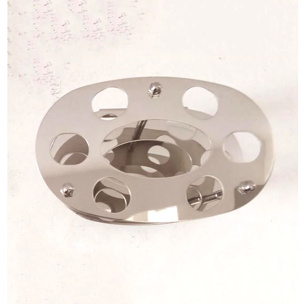 

Stainless Steel Metal Toothbrush Holder Circle Design Wall Mount Countertop Stand for Bathroom Holds One Toothpaste Six