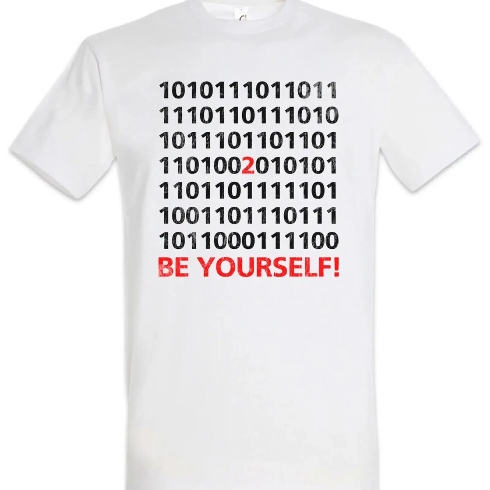 Be Yourself Binary T Shirt Code Fun Geek Nerd Admin Computer Science Scientist vintage Washed Slightly Soft streetwear