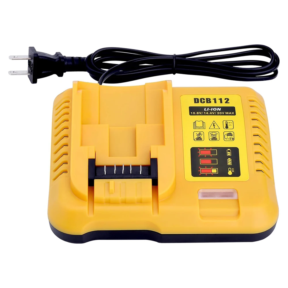 DCB112 2A Lithium Battery Charger For Dewalt 10.8V 12V 14.4V 18V 20V DCB206 DCB205 DCB204 DCB203 DCB120,DCB107 DCB115 DCB105
