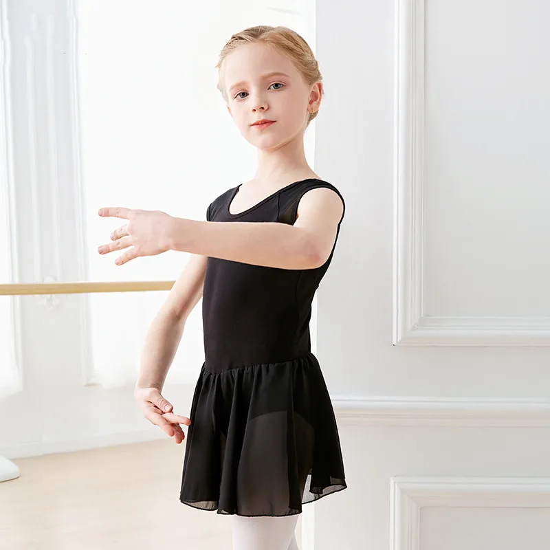 Kids Girls Cotton Gymnastics Leotard Ballet Dress Kids Sleeveless Dance Leotard Tutu Dancewear Ballerina Swimwear  for Girls