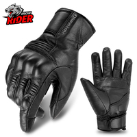 Leather Windproof Cycling Gloves Touch Screen Riding MTB Bike Bicycle Gloves Warm Glove Motorcycle Winter Bike Motorcycle Gloves