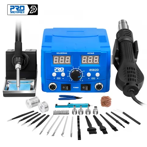 800W SMD soldering station with hot air gun and LED display prostormer