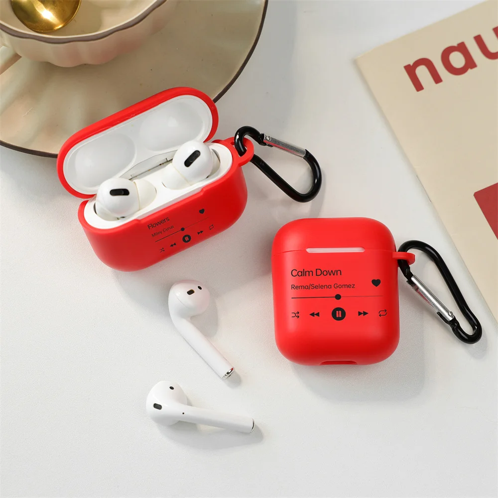 اغنية مخصصة اغنية الموسيقى البلاك لاجهزة ابل Airpods ، غطاء سيليكون ناعم ، حافظة صور شخصية ، Airpods Pro 1 ، 2 ، 3