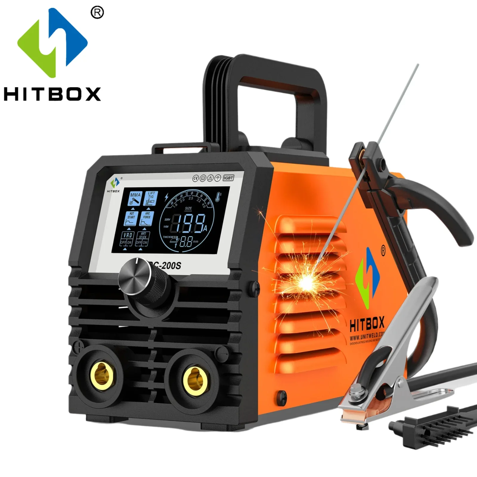 HITBOX MMA/LIFT TIG 2in1 Welding Machine IGBT/ARD/Anti-stick/ARC force Multiful Function Welding Tool 110V Mini Welder ARC200S