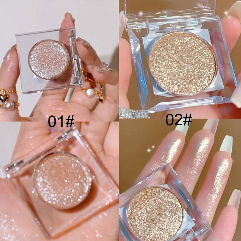 2-kolorowa paleta cieni do powiek Pearl Shimmer Contour, długotrwały, wodoodporny, odporny na pot, nieprzywierający rozświetlacz do oczu do makijażu oczu