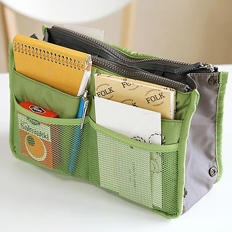 1pcs Insert Bag Women Nylon Travel Insert Organizer Handbag Cosmetic Bags Travel Inner Purse Portable Handbag Storage Organizer